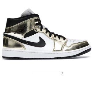 Jordan 1 Mid SE Metallic Gold/Black/White Size 8.5